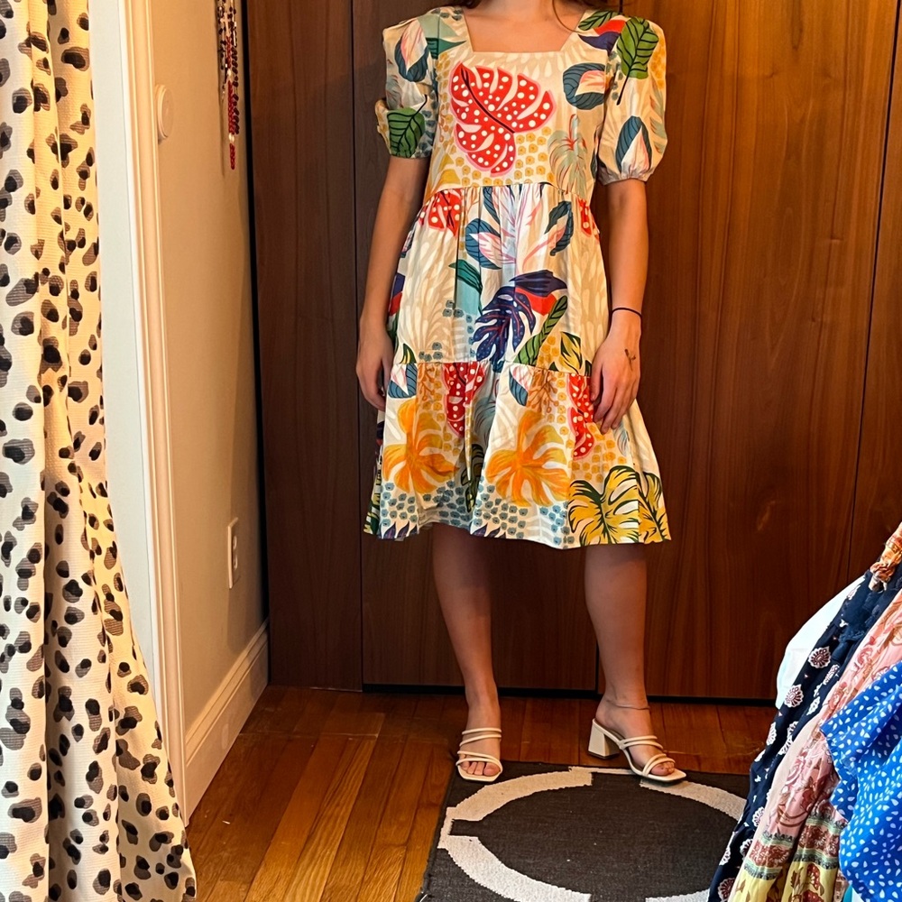 Anthropologie dress gorgeous pattern empire waist excellent condition
